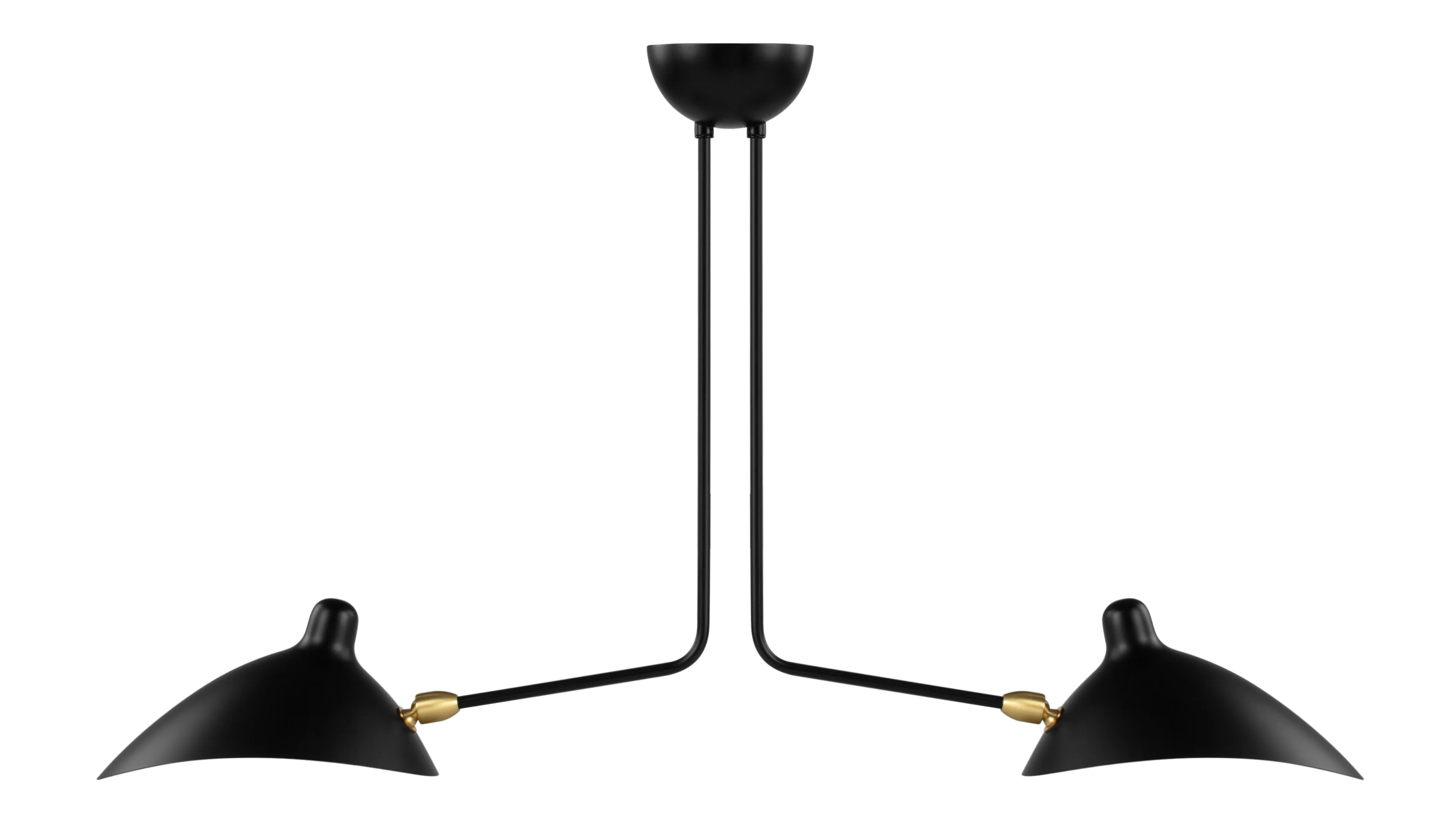 Mouille Ceiling - Mouille Two Arm Ceiling Light, Black