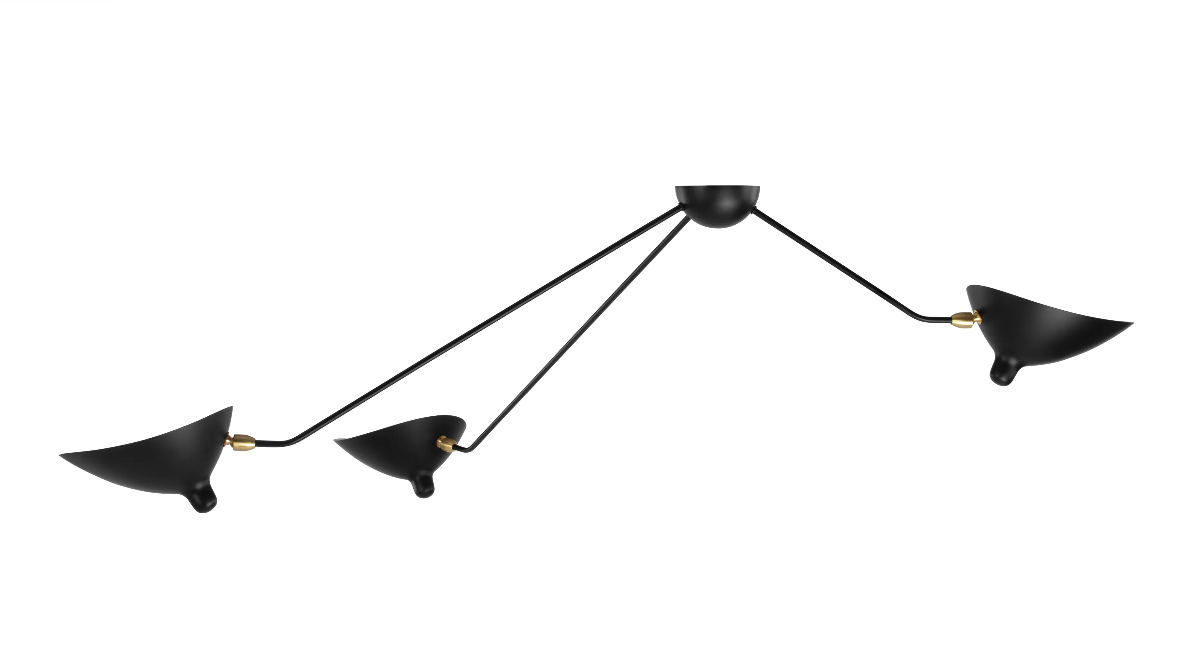 Mouille - Mouille Spider Ceiling Light, Three Arms, Black