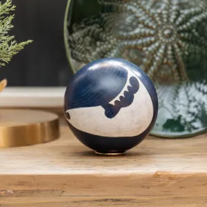 Navy with White Island Decorative Sphere