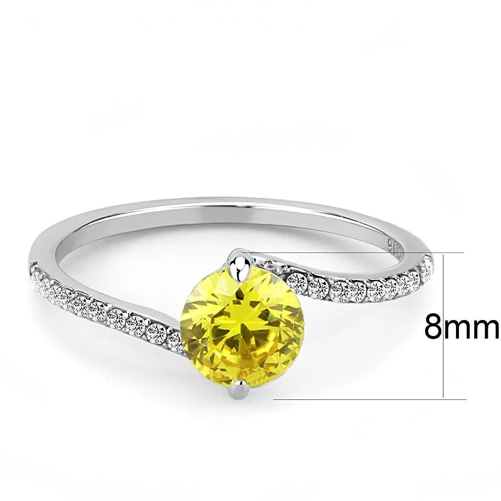 no plating Stainless Steel Ring AAA GRD CZ Topaz DA015 for Women Style High