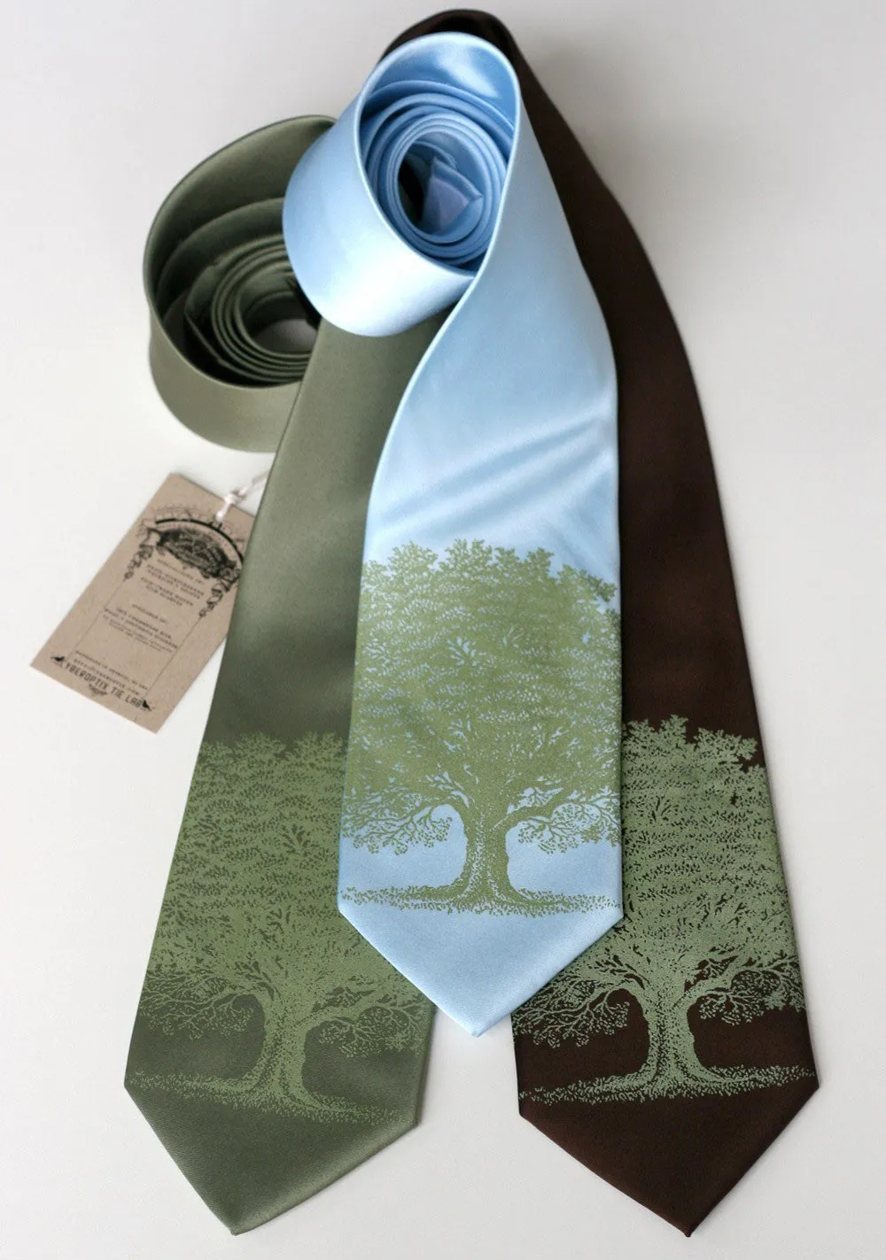 Oak Tree Silk Tie. Tree Silhouette Necktie