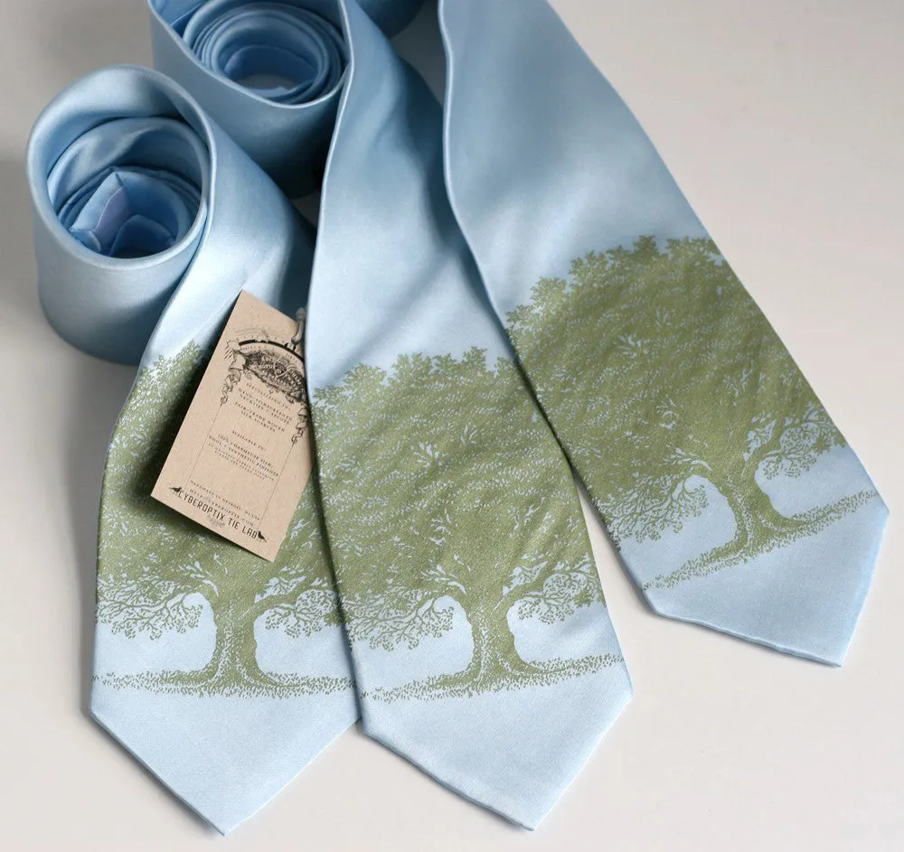 Oak Tree Silk Tie. Tree Silhouette Necktie