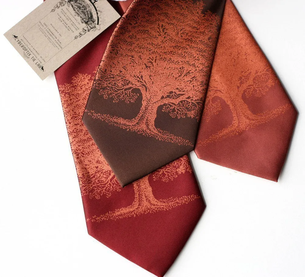 Oak Tree Silk Tie. Tree Silhouette Necktie