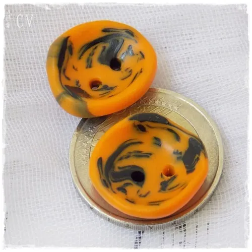 Orange & Black Artistic Buttons