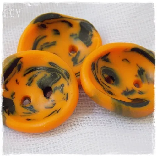 Orange & Black Artistic Buttons