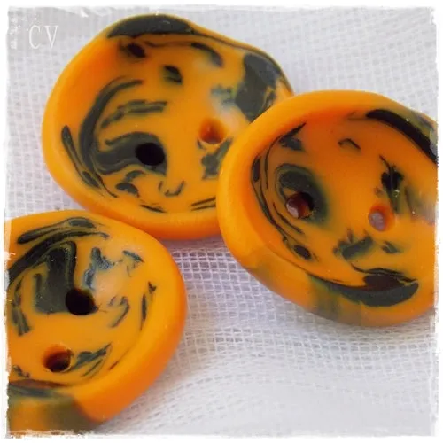 Orange & Black Artistic Buttons