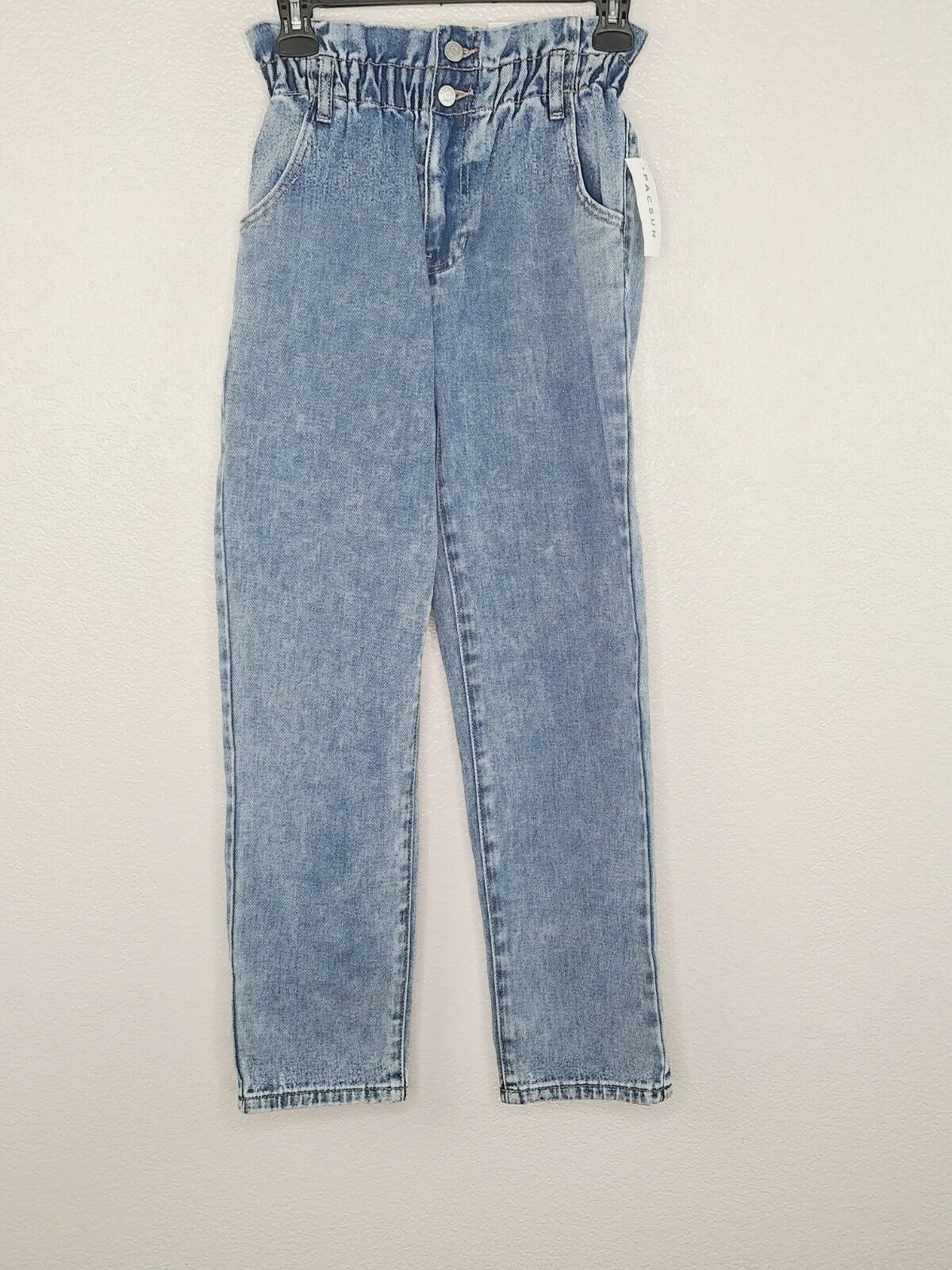 PacSun L.A. Women's Cinched Blue High-Rise Paperbag Mom Jeans Size 25