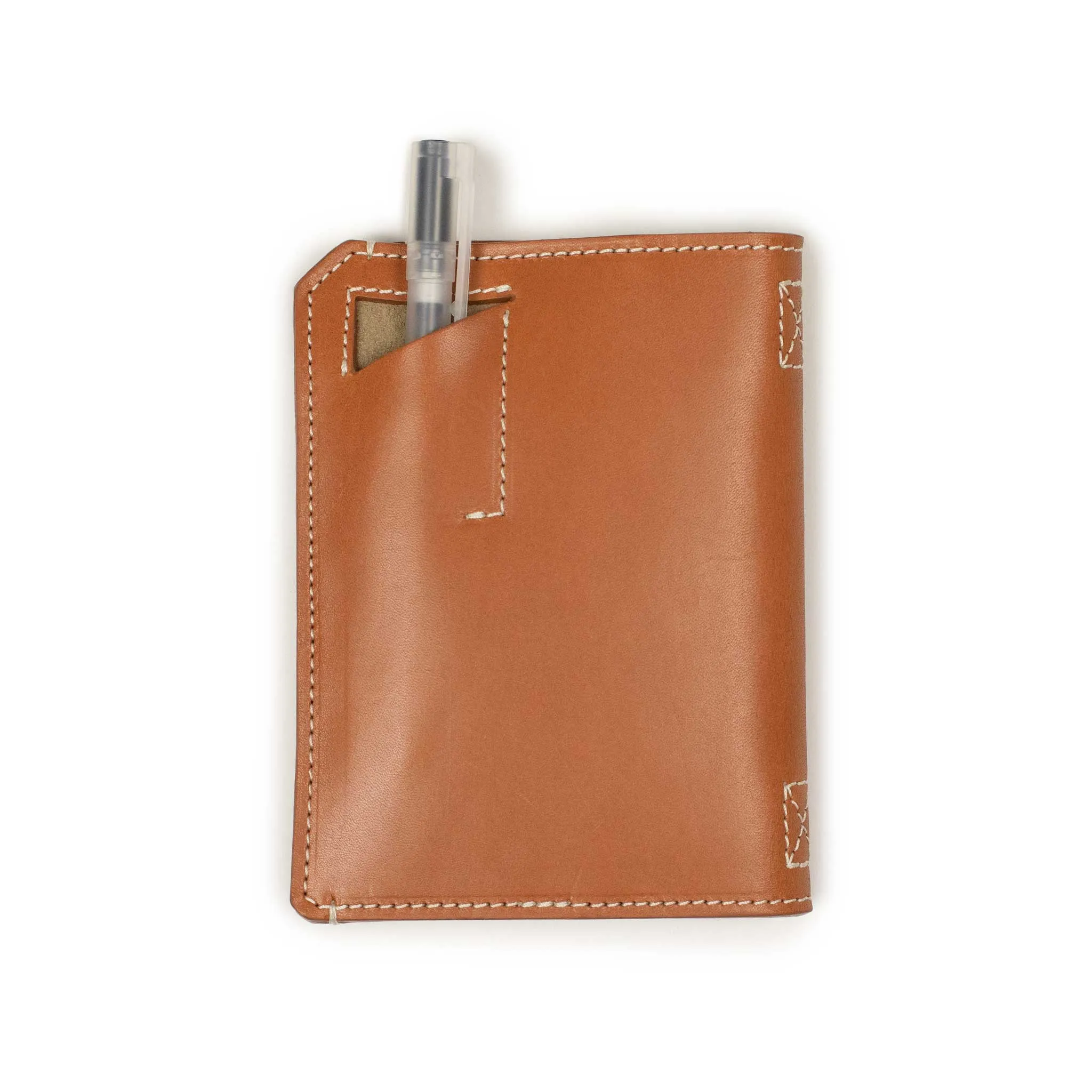 Papa passport wallet in tan veg tanned leather