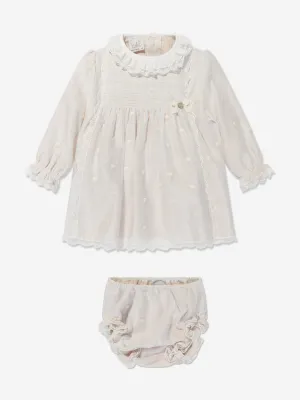 Paz Rodriguez Baby Girls Dress With Bloomers in Ivory