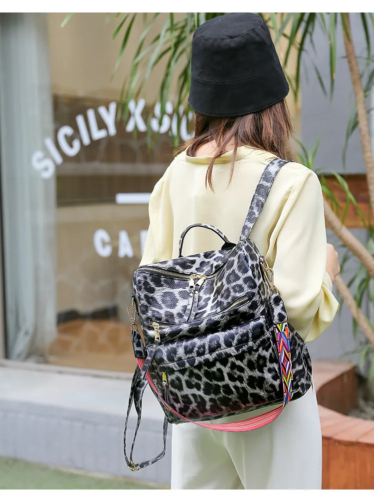 Paziye Fashion Leopard Backpack