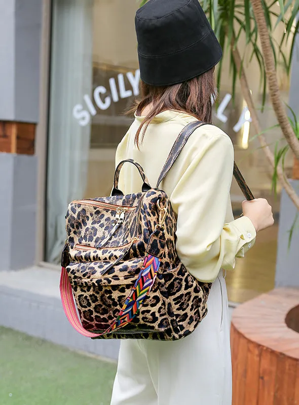 Paziye Fashion Leopard Backpack