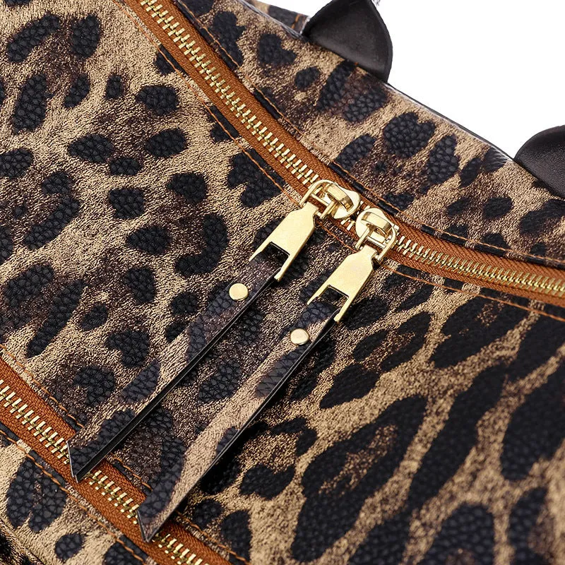 Paziye Fashion Leopard Backpack