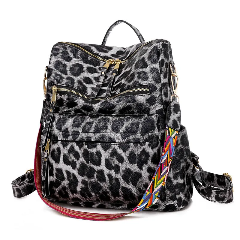 Paziye Fashion Leopard Backpack