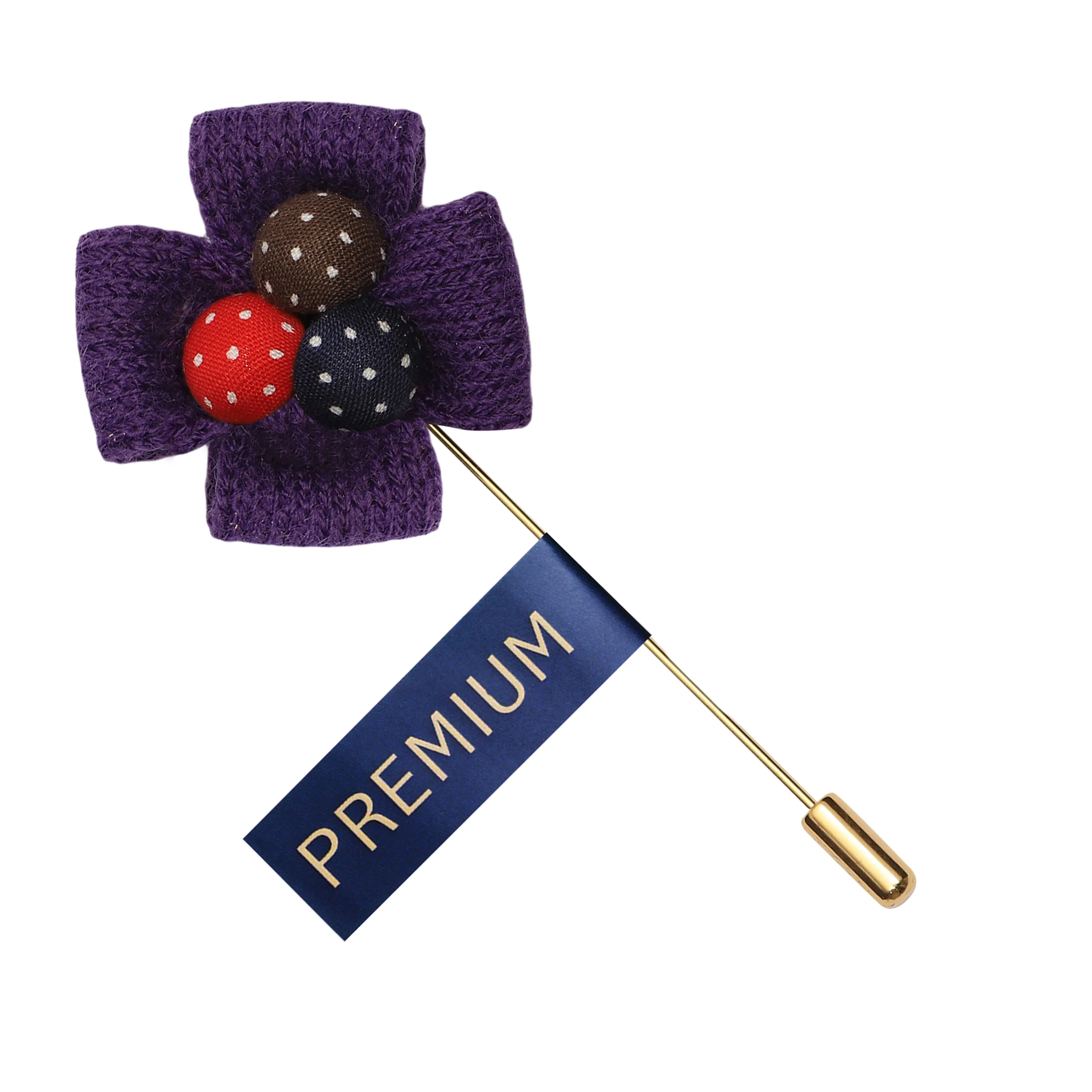 Peluche Alluring Purple Brooch For Men