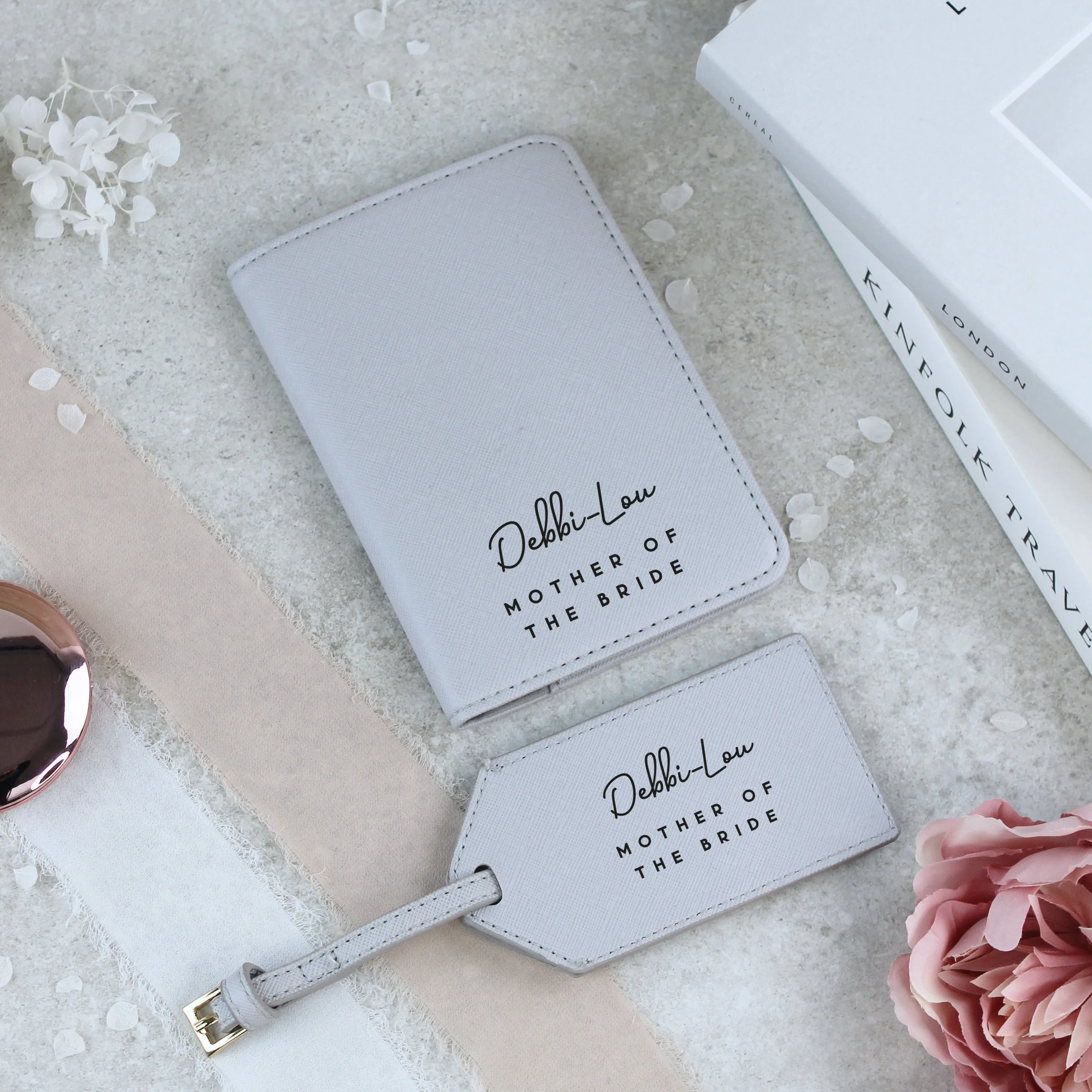 Personalised Wedding Role Passport Holder & Luggage Tag Travel Set