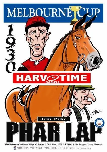 Phar Lap, 1930 Melbourne Cup, Harv Time Poster