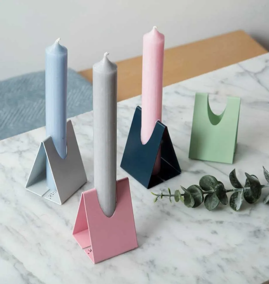 Pink Triangle Candle Holder