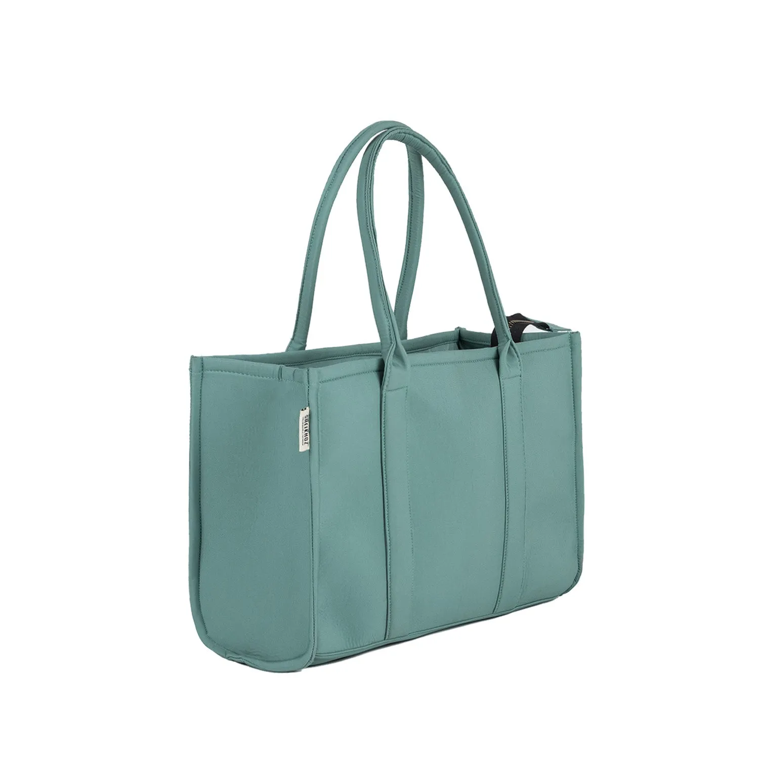 Plain Striped Tote - Sea Green Tote Bag