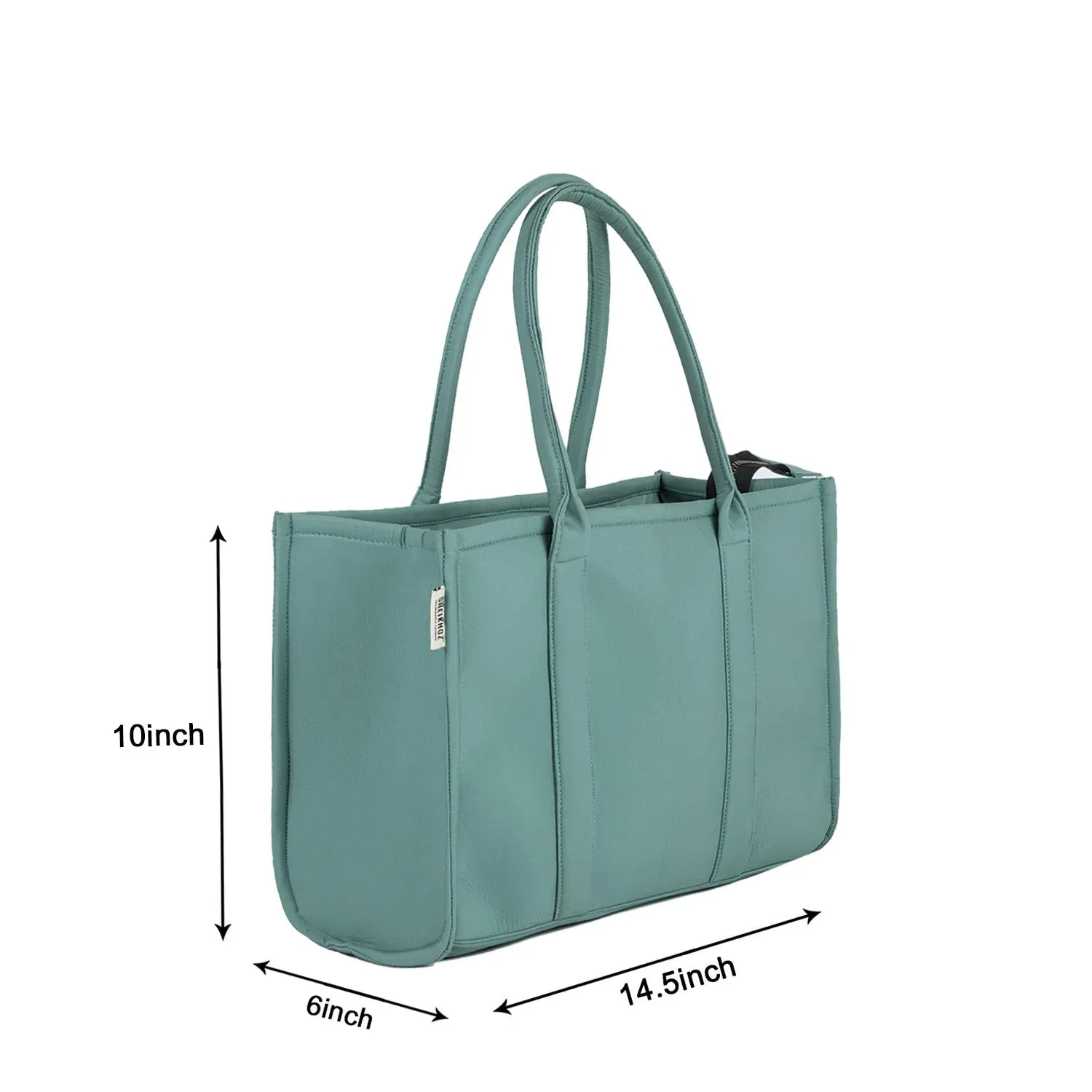 Plain Striped Tote - Sea Green Tote Bag