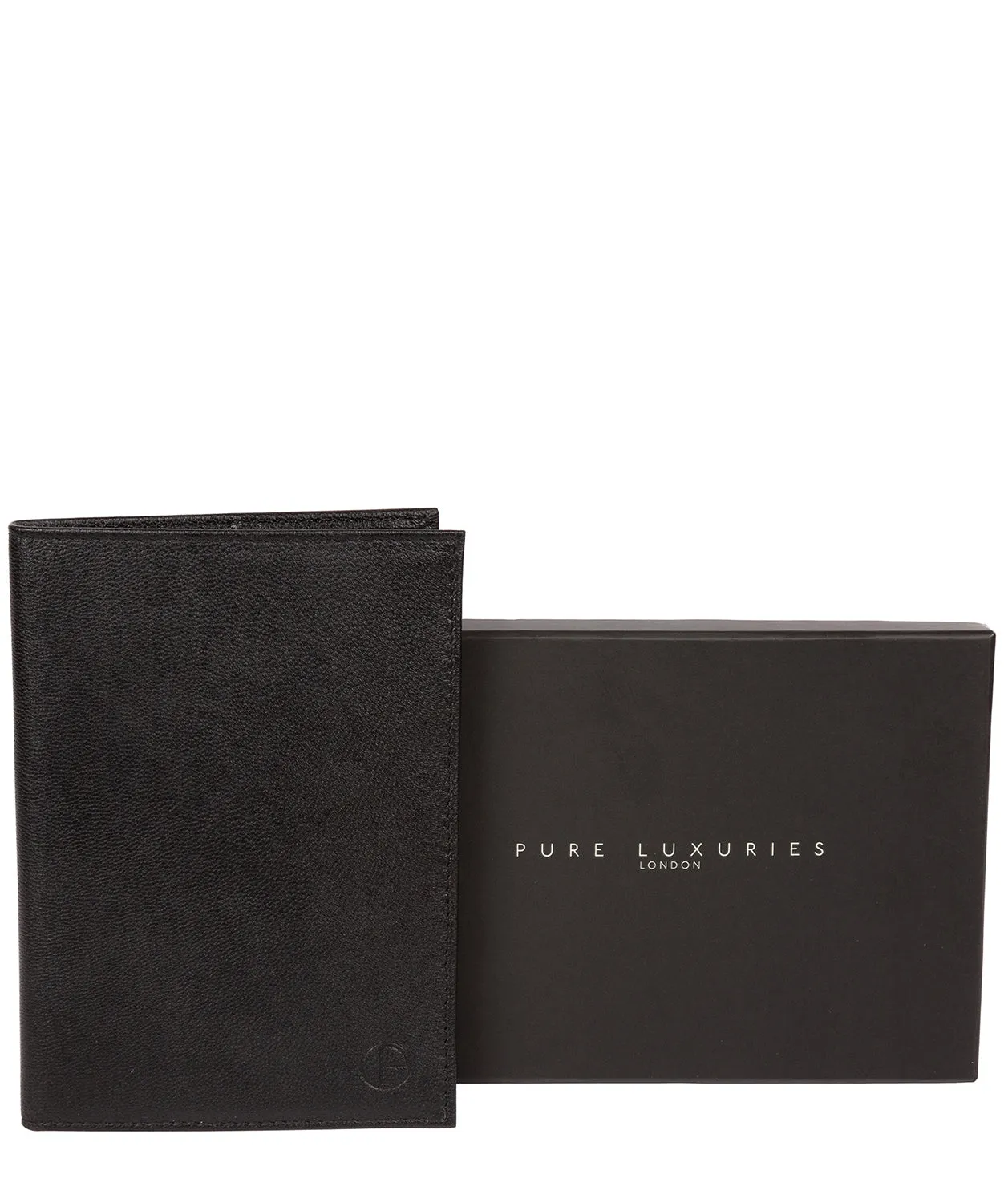 'Plane' Black Leather Passport Holder