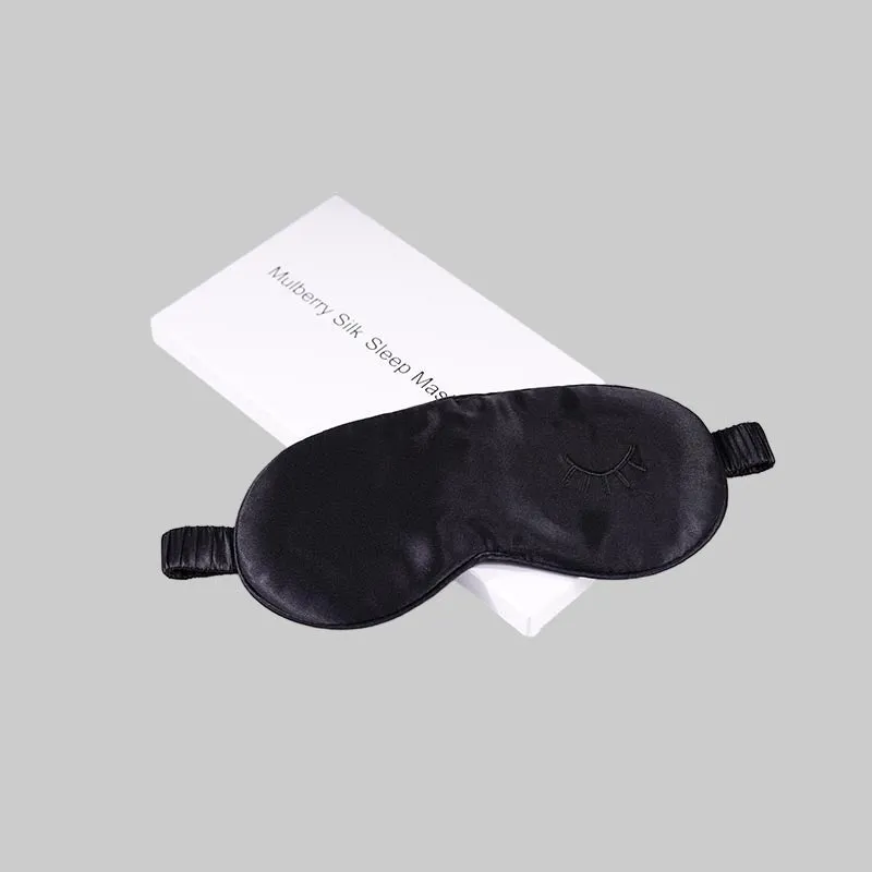 Pure Silk Sleep Mask Black - Eyelash - dropshipping