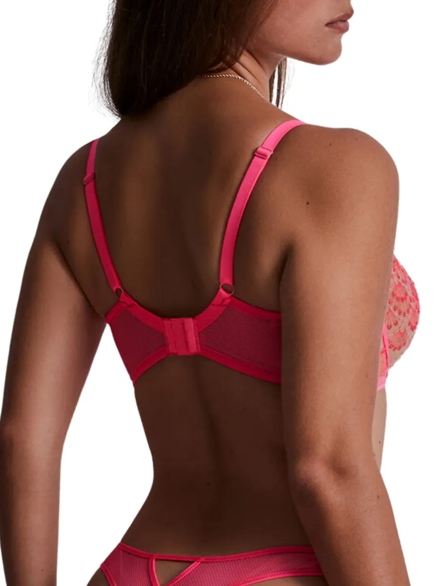 Pure Vibration Half Cup Bra - Pink Flash