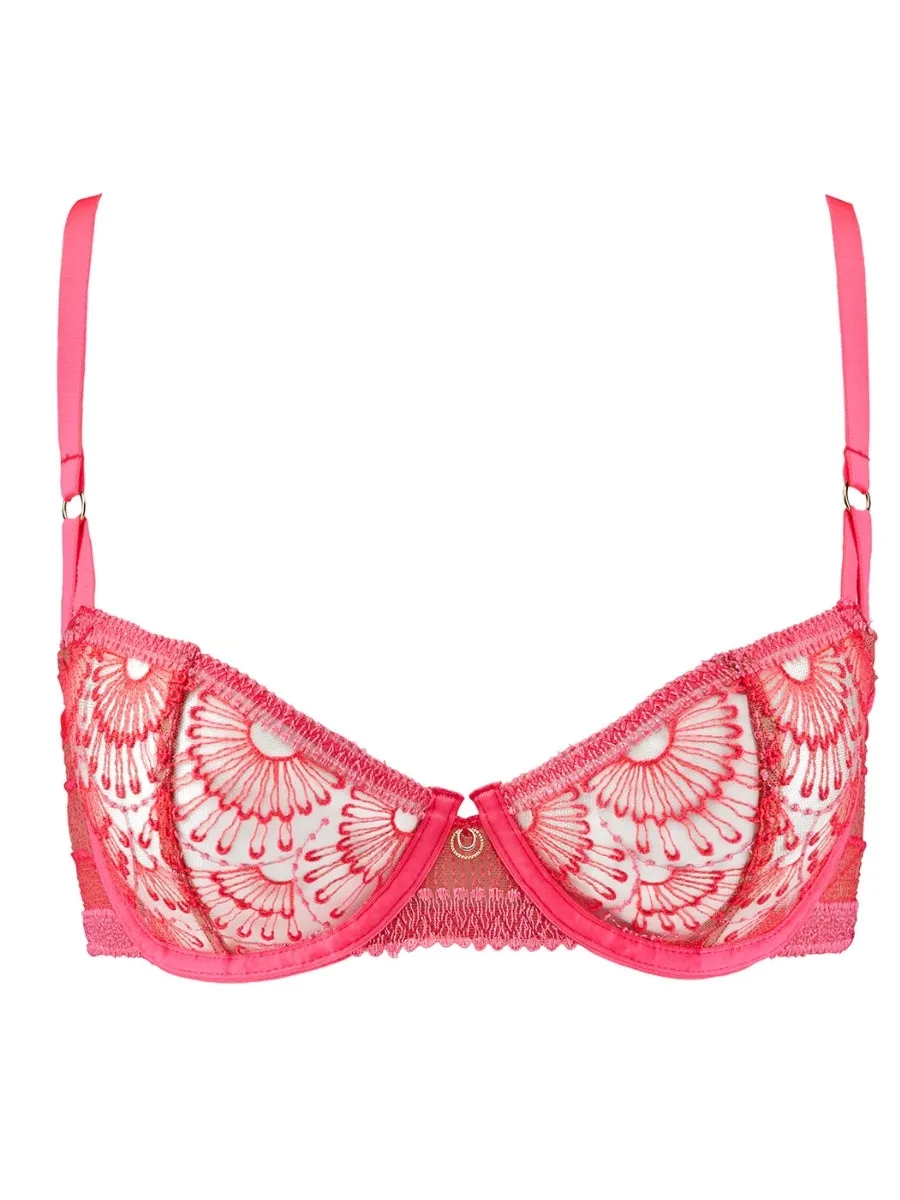 Pure Vibration Half Cup Bra - Pink Flash