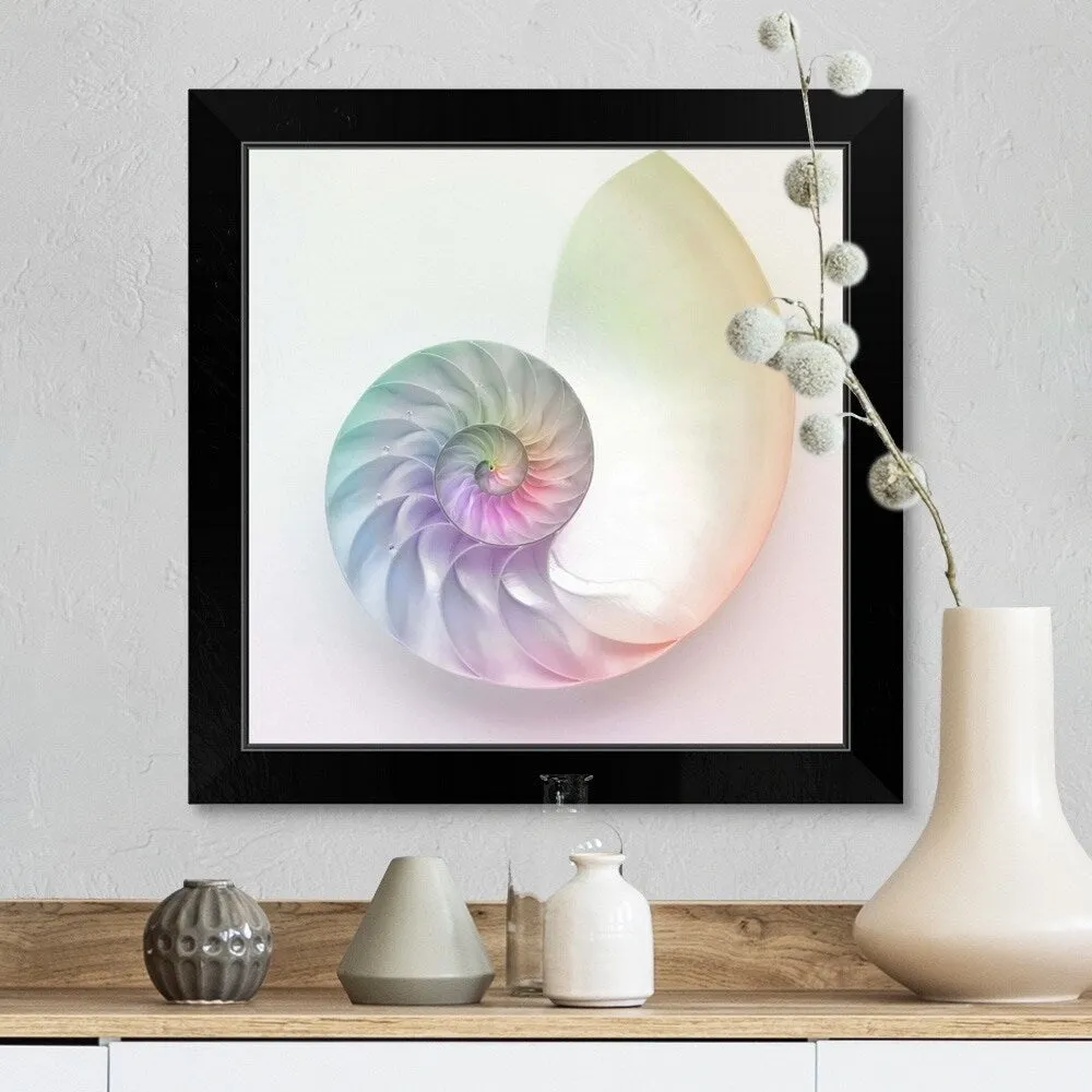 "Artistic colored nautilus image" Black Framed Print