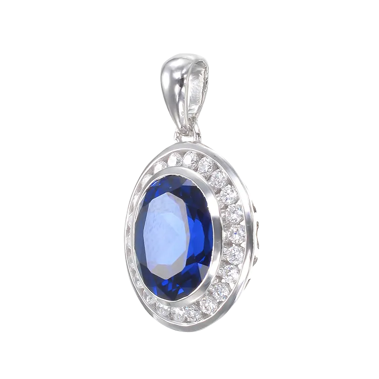 Regal Blue Sapphire Oval Pendant