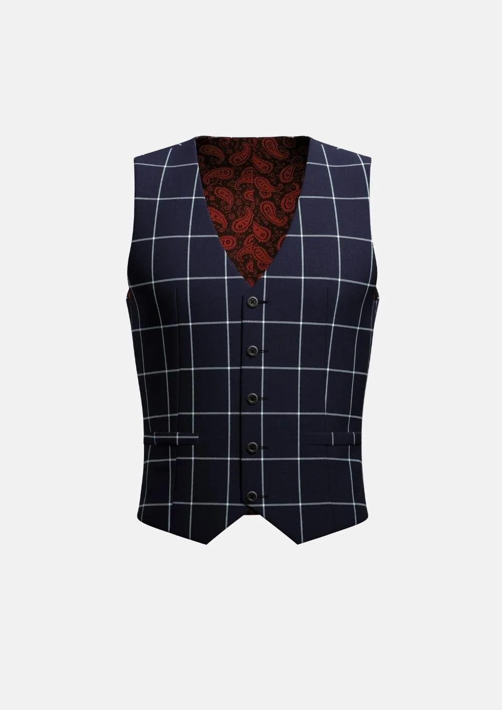 Regal Navy Windowpane Vest