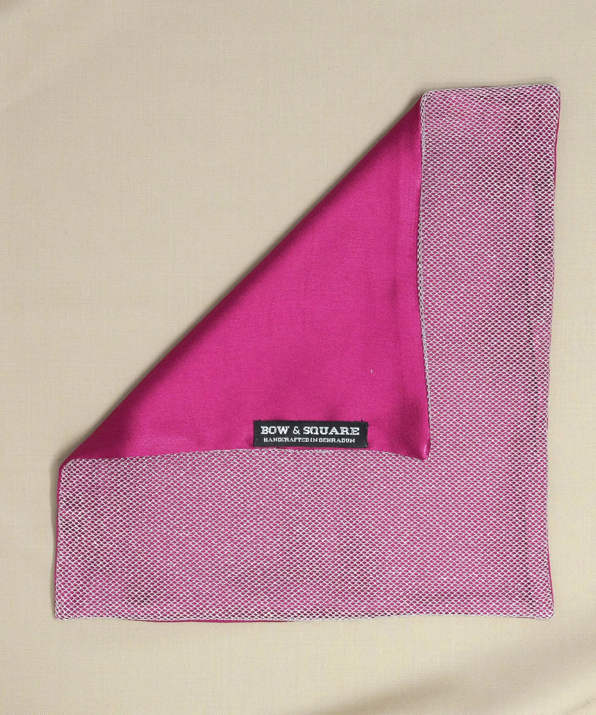 Regal Net Pink Pocket Square