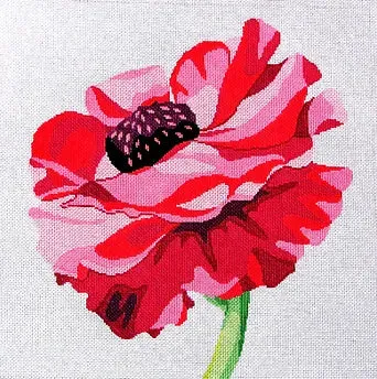 Regal Poppy Needlepoint Canvas