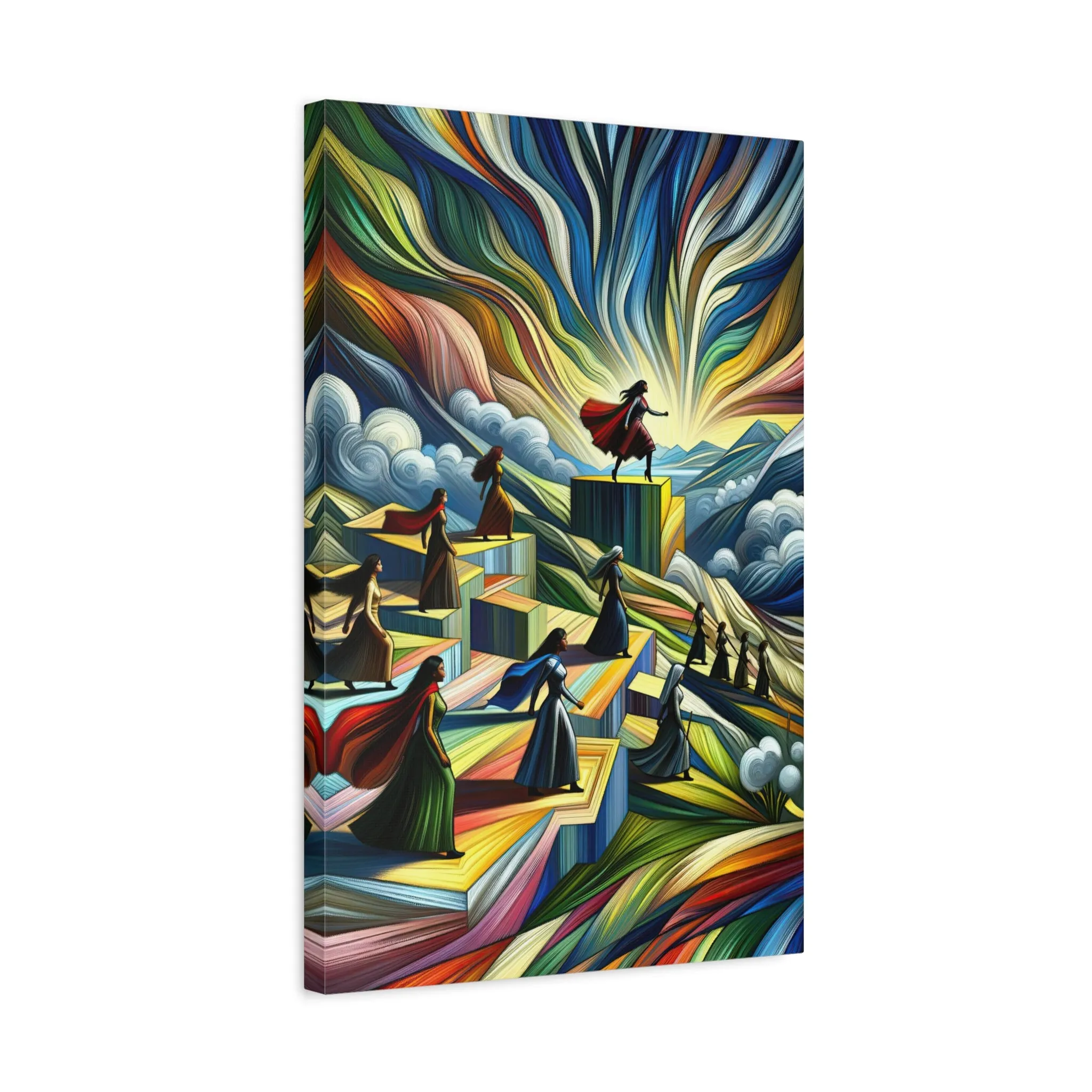 Resilient Women: Surreal Cubist Wall Art - canvas