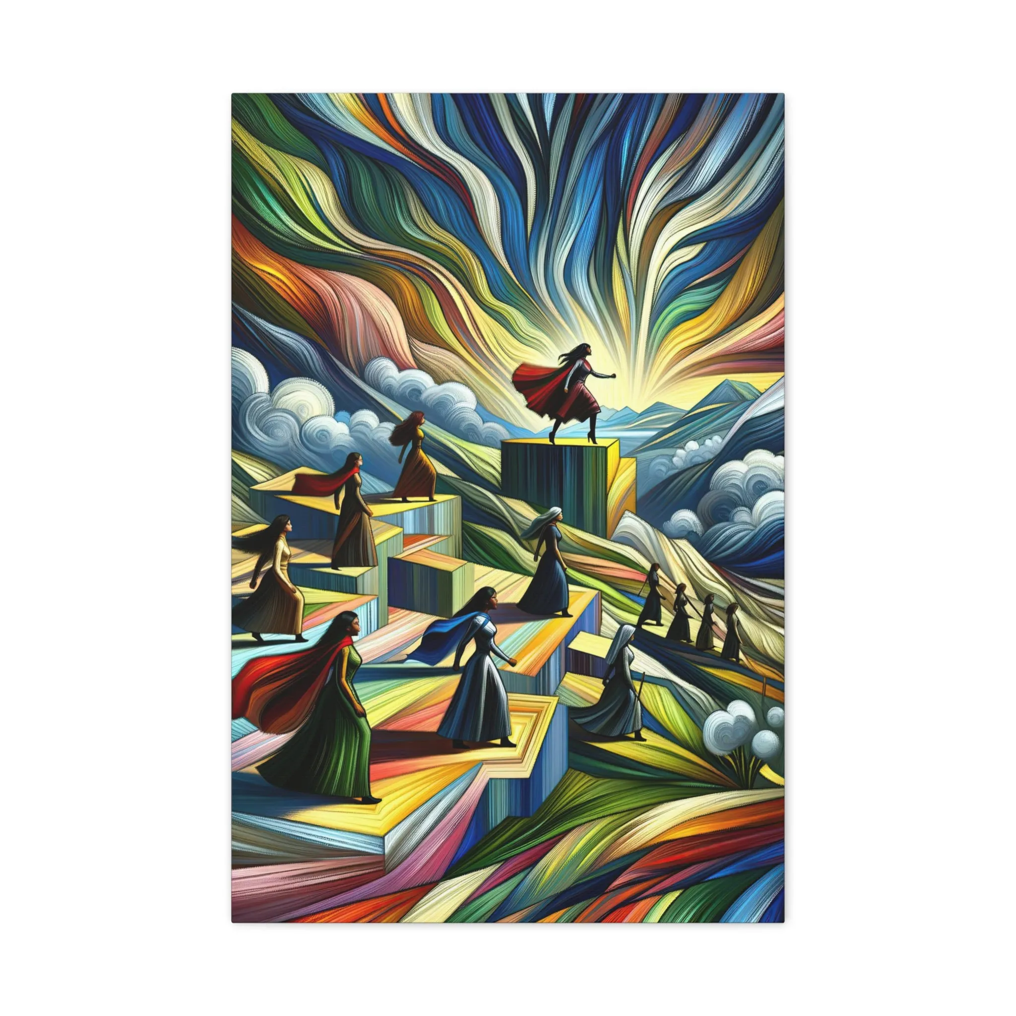 Resilient Women: Surreal Cubist Wall Art - canvas