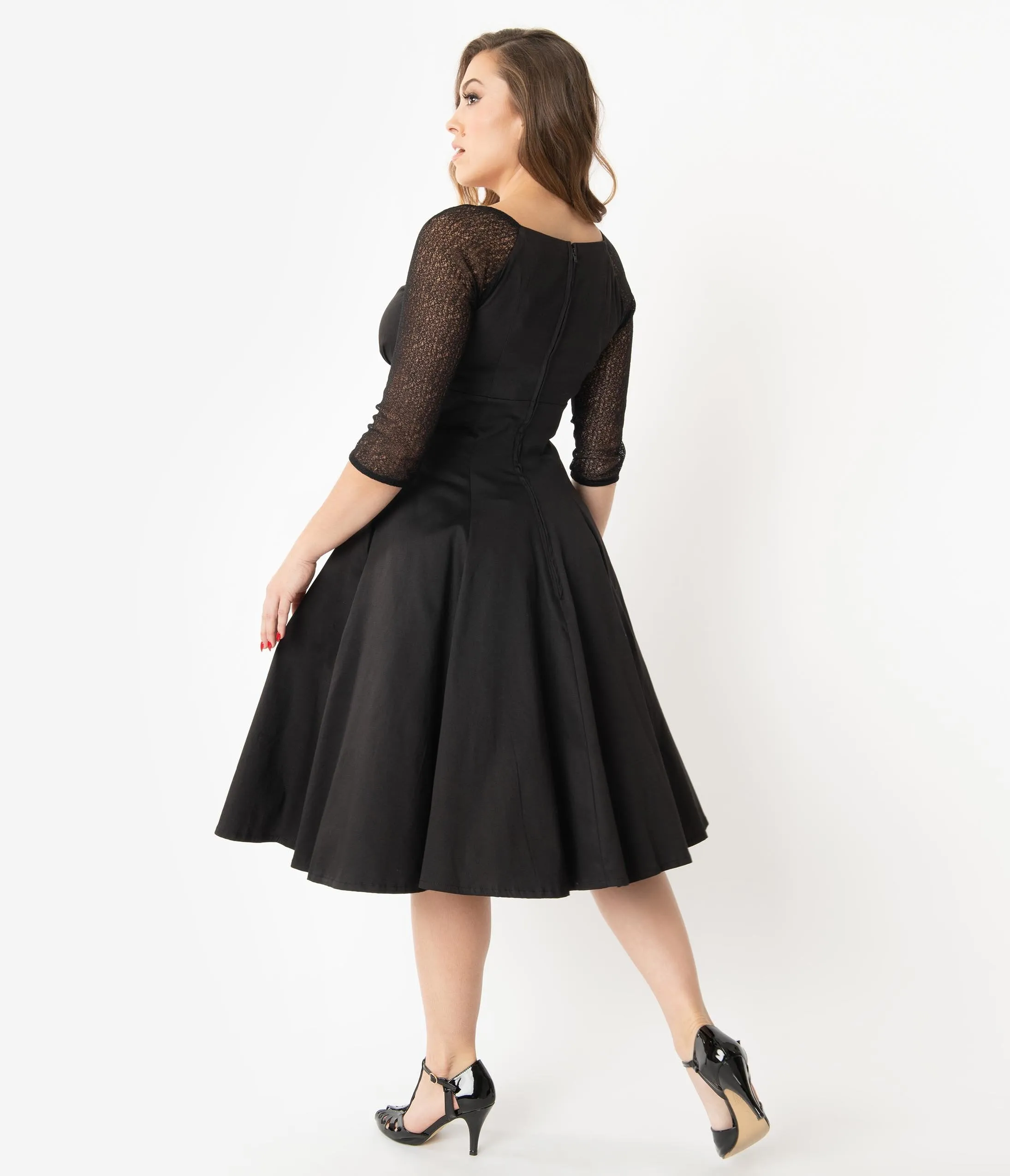 Retro Style Black Charline Swing Dress