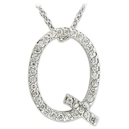 Rhodium Brass Pendant with AAA Grade CZ in Clear for Women Style 21613