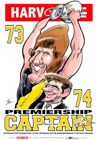 Royce Hart, 1973 Premiership Captain, Harv Time Poster