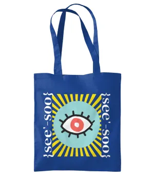 See’-soo “Visionary” 100% Cotton Tote, Royal Blue