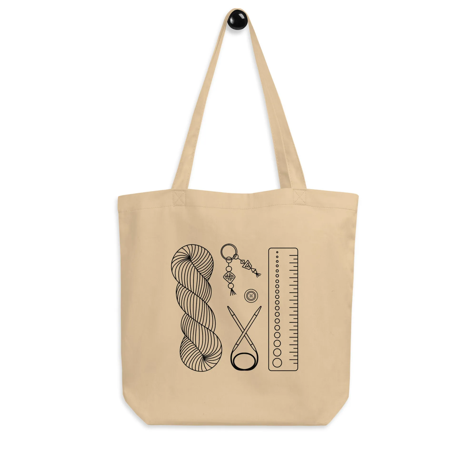 Small Organic Cotton Knitting Project Tote Bag