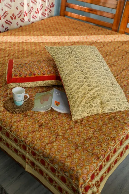 Sootisyahi 'Artistic Illusion' Handblock Printed Cotton Bedsheet