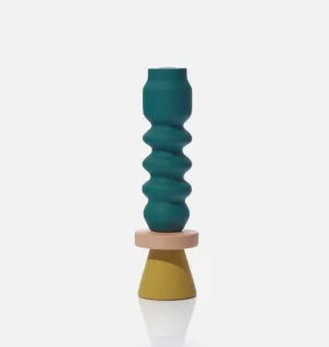 Stack Forest Green Tall Candlestick Holder