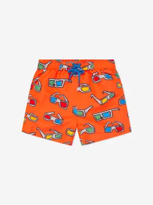 Stella McCartney Boys Sunglasses Swim Shorts in Orange