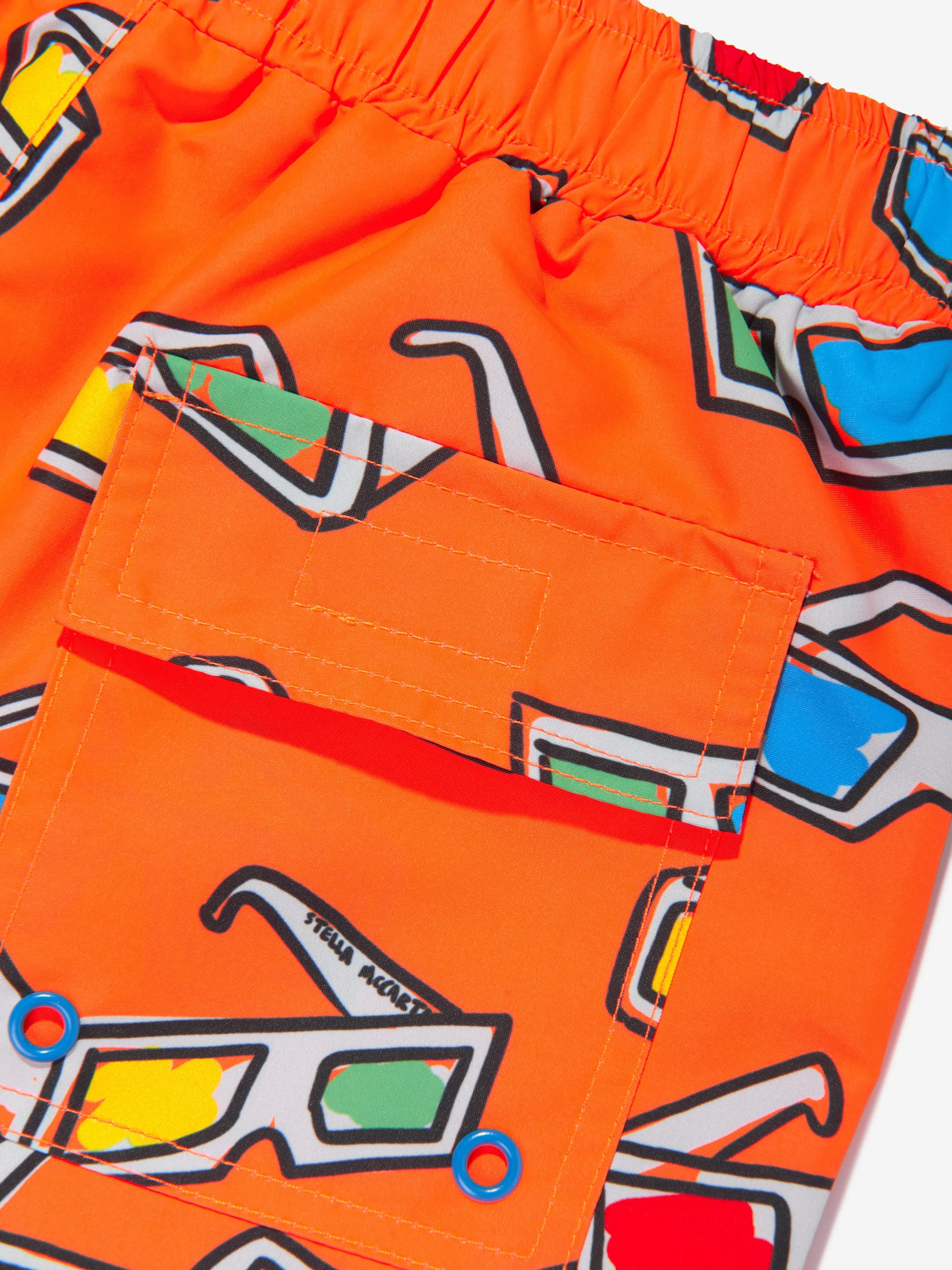 Stella McCartney Boys Sunglasses Swim Shorts in Orange