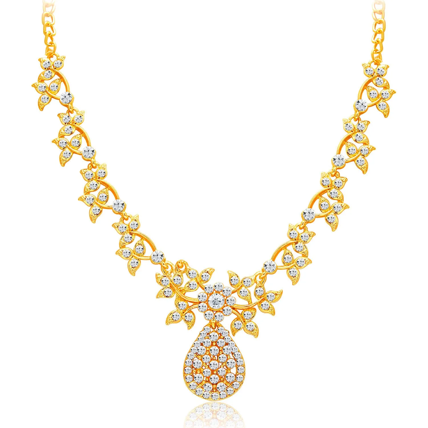 Sukkhi Alluring Gold Plated AD Necklace Set For Women