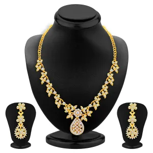 Sukkhi Alluring Gold Plated AD Necklace Set For Women