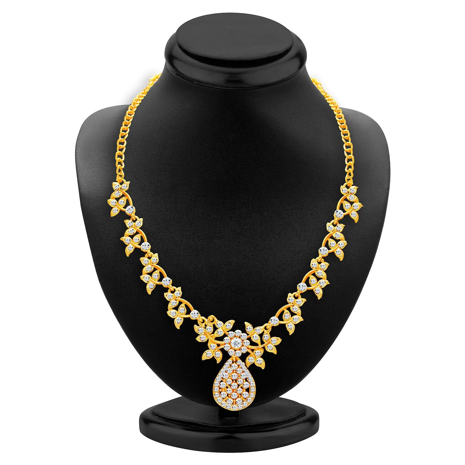 Sukkhi Alluring Gold Plated AD Necklace Set For Women