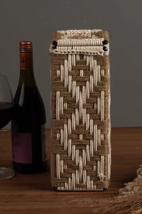 Svelte Yellow And Jute Wine Box