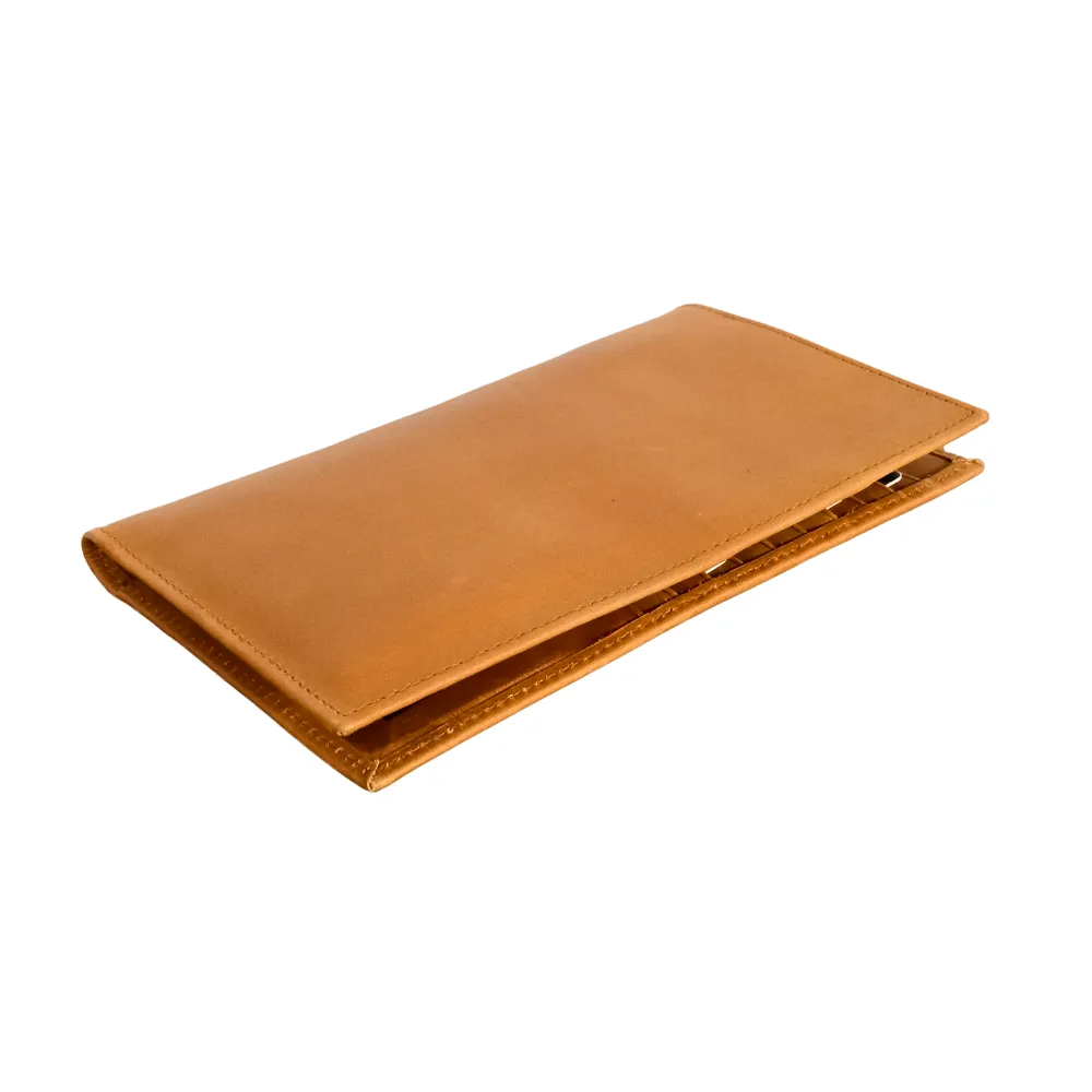 Tan Slim Leather Travel Wallet