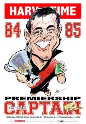 Terry Daniher, Premiership Captain, Harv Time Poster