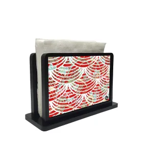 Tissue Holder Paper Napkin Stand - Red Waves